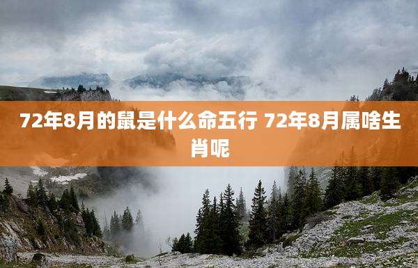 72年8月的鼠是什么命五行 72年8月属啥生肖呢