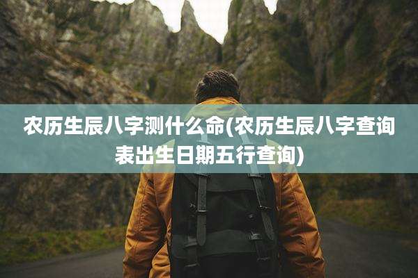 农历生辰八字测什么命(农历生辰八字查询表出生日期五行查询)