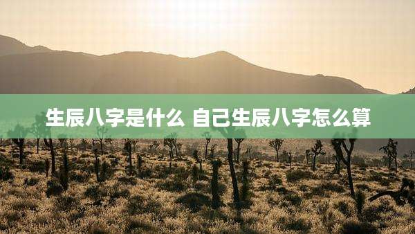 生辰八字是什么 自己生辰八字怎么算
