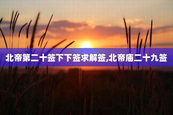 北帝第二十签下下签求解签,北帝庙二十九签
