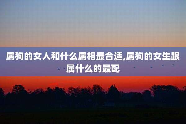 属狗的女人和什么属相最合适,属狗的女生跟属什么的最配