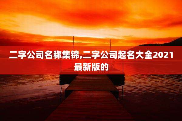 二字公司名称集锦,二字公司起名大全2021最新版的
