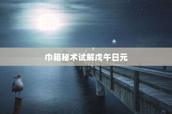 巾箱秘术试解戊午日元