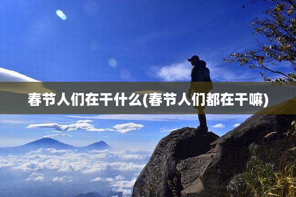 春节人们在干什么(春节人们都在干嘛)