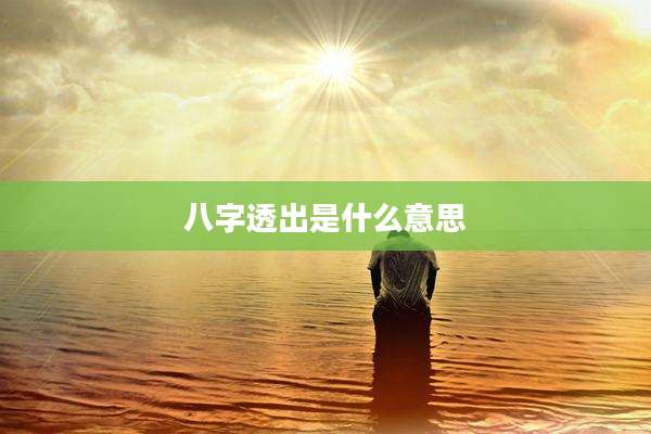 八字透出是什么意思