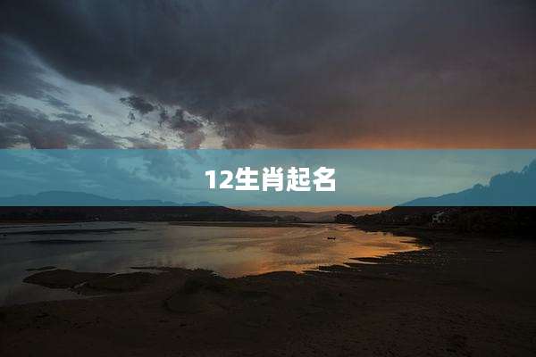 12生肖起名
