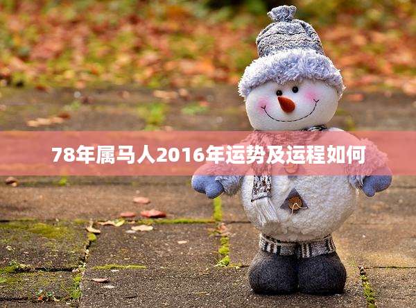 78年属马人2016年运势及运程如何