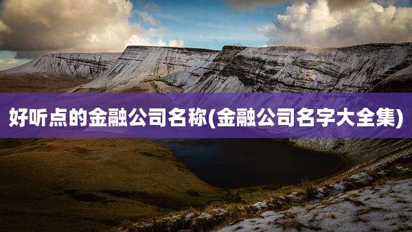 好听点的金融公司名称(金融公司名字大全集)