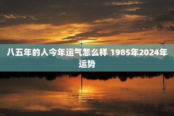 八五年的人今年运气怎么样 1985年2024年运势