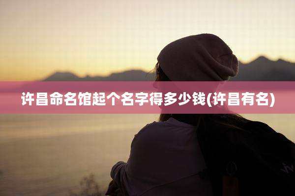 许昌命名馆起个名字得多少钱(许昌有名)
