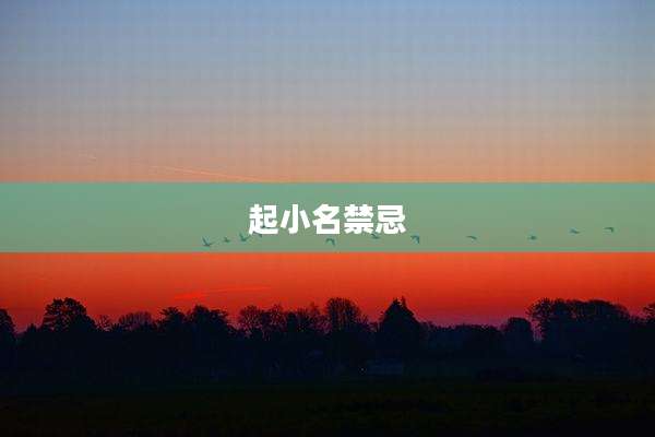 起小名禁忌