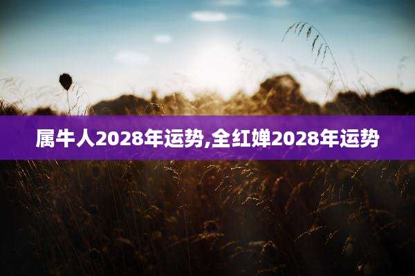属牛人2028年运势,全红婵2028年运势