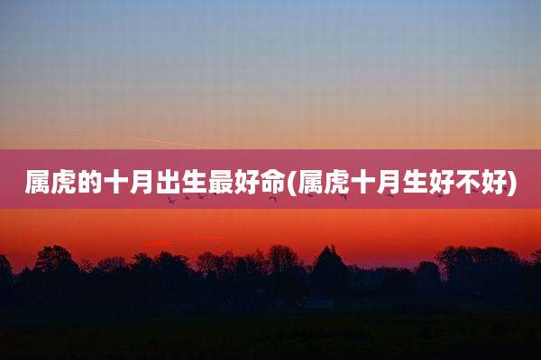 属虎的十月出生最好命(属虎十月生好不好)