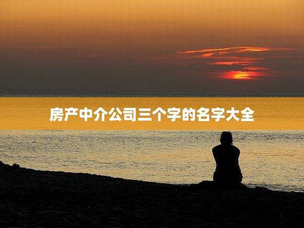 房产中介公司三个字的名字大全