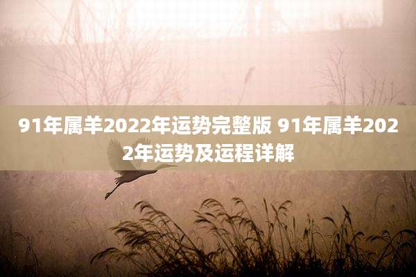 91年属羊2022年运势完整版 91年属羊2022年运势及运程详解