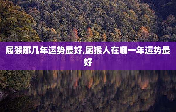 属猴那几年运势最好,属猴人在哪一年运势最好
