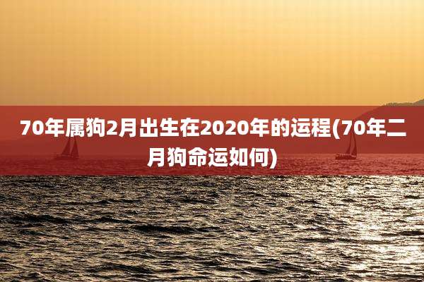 70年属狗2月出生在2020年的运程(70年二月狗命运如何)