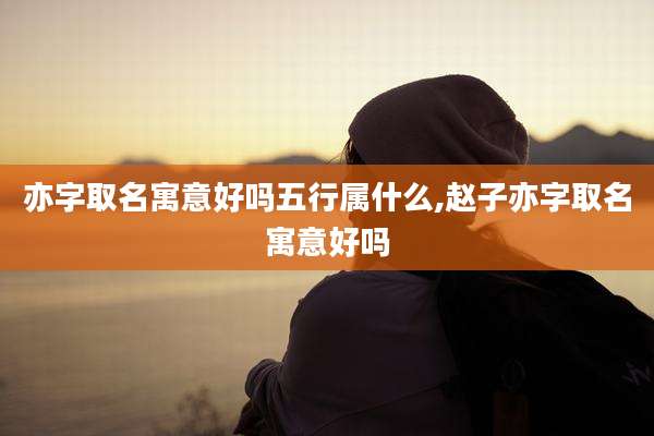 亦字取名寓意好吗五行属什么,赵子亦字取名寓意好吗