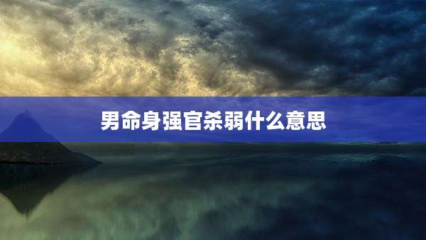 男命身强官杀弱什么意思