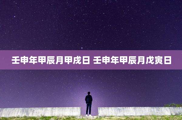 壬申年甲辰月甲戌日 壬申年甲辰月戊寅日