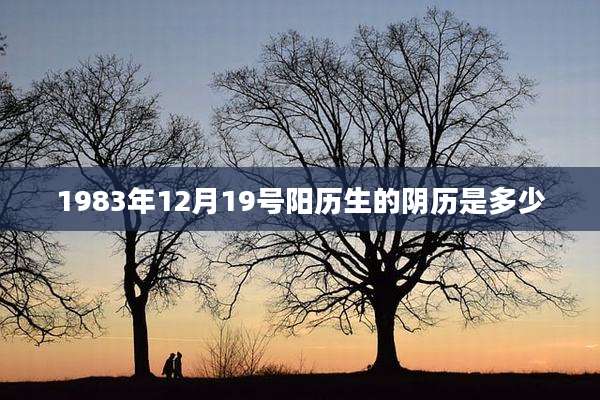1983年12月19号阳历生的阴历是多少