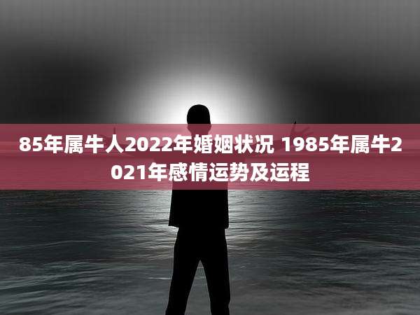 85年属牛人2022年婚姻状况 1985年属牛2021年感情运势及运程