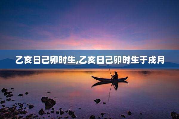 乙亥日己卯时生,乙亥日己卯时生于戌月