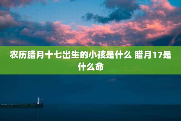 农历腊月十七出生的小孩是什么 腊月17是什么命