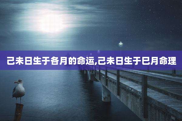 己未日生于各月的命运,己未日生于巳月命理