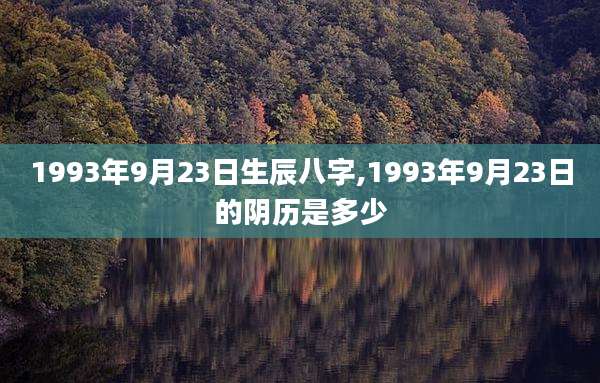 1993年9月23日生辰八字,1993年9月23日的阴历是多少