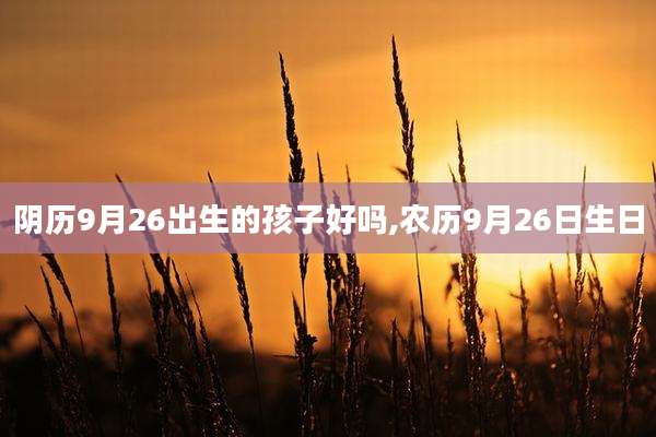 阴历9月26出生的孩子好吗,农历9月26日生日