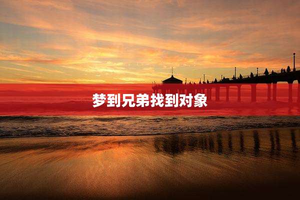 梦到兄弟找到对象