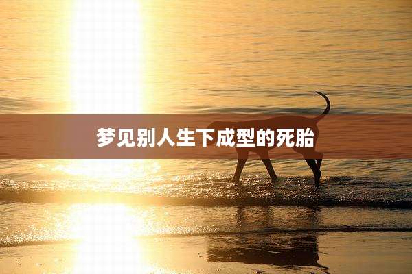 梦见别人生下成型的死胎