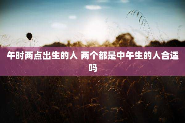 午时两点出生的人 两个都是中午生的人合适吗