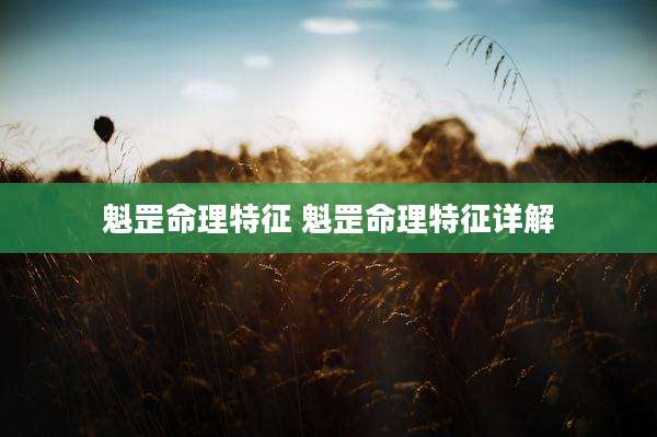 魁罡命理特征 魁罡命理特征详解