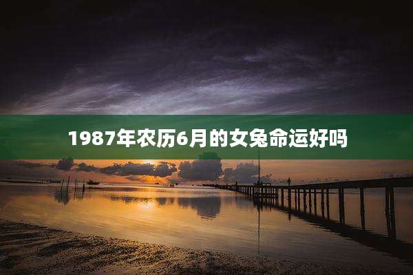 1987年农历6月的女兔命运好吗