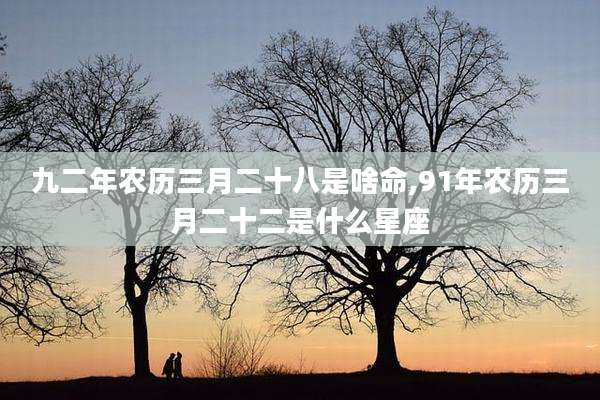 九二年农历三月二十八是啥命,91年农历三月二十二是什么星座
