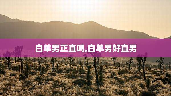 白羊男正直吗,白羊男好直男