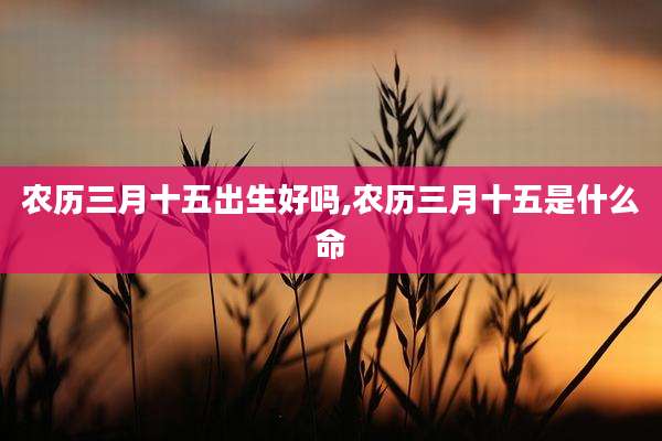 农历三月十五出生好吗,农历三月十五是什么命