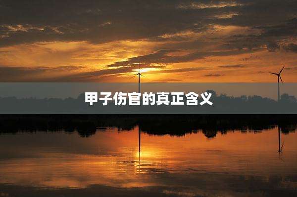 甲子伤官的真正含义