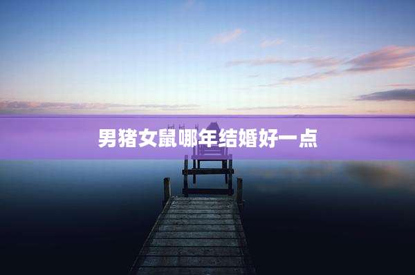 男猪女鼠哪年结婚好一点