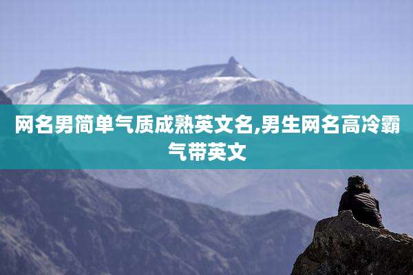 网名男简单气质成熟英文名,男生网名高冷霸气带英文