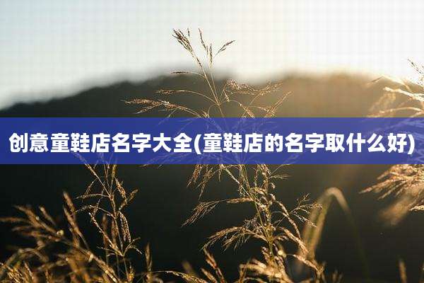 创意童鞋店名字大全(童鞋店的名字取什么好)