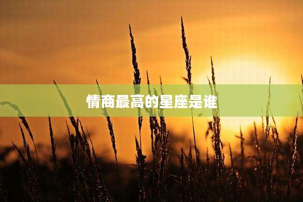 情商最高的星座是谁