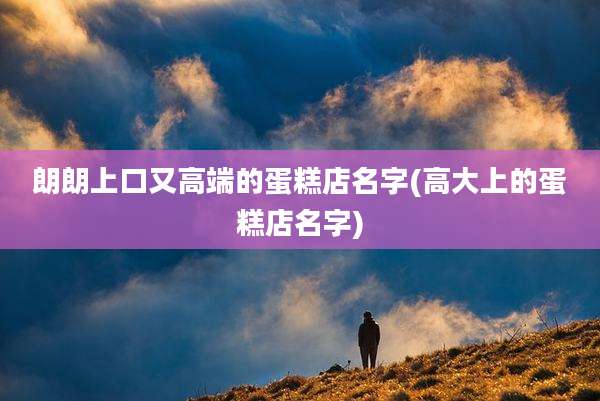 朗朗上口又高端的蛋糕店名字(高大上的蛋糕店名字)