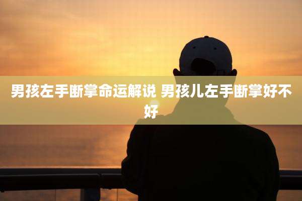 男孩左手断掌命运解说 男孩儿左手断掌好不好