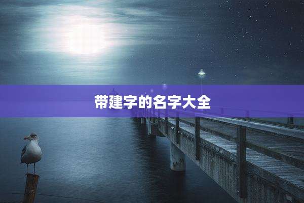 带建字的名字大全