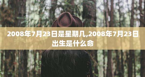 2008年7月23日是星期几,2008年7月23日出生是什么命