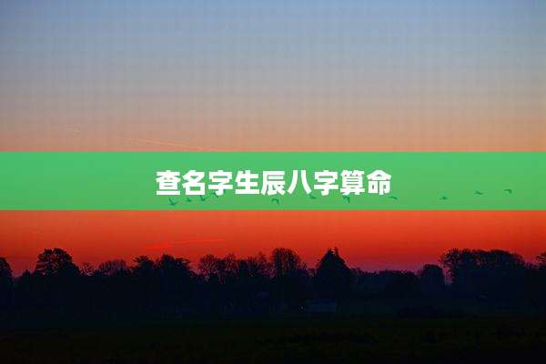 查名字生辰八字算命