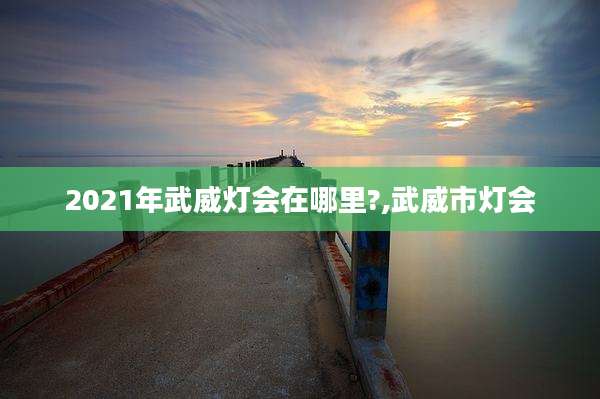 2021年武威灯会在哪里?,武威市灯会